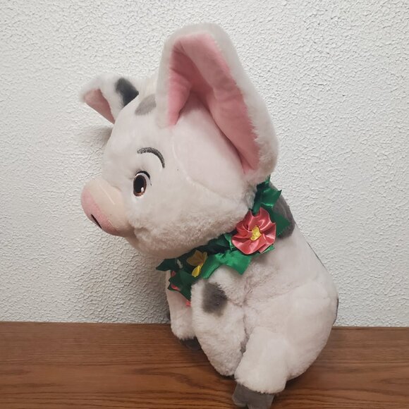 Rare Plush 12" Pua from Disney Moana with Lei around Neck Stuffed Animal - Picture 2 of 5